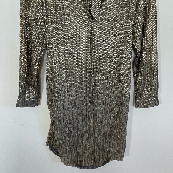 Sabina Musayev‎ Metallic Tie Neck Shimmer Dress - Picture 5 of 10